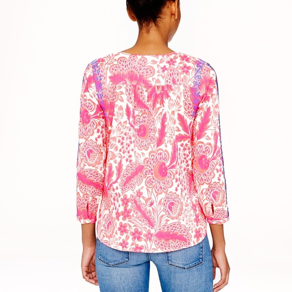 J. Crew • Hot pink embroidered tunic - Picture 4 of 8